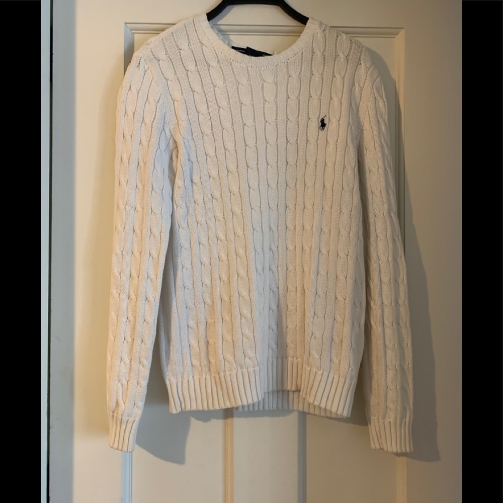 White Ralph Lauren cable knit sweater